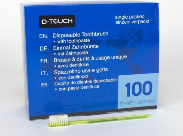 d-touch jednorázové zubní kartácky žluté 100ks.